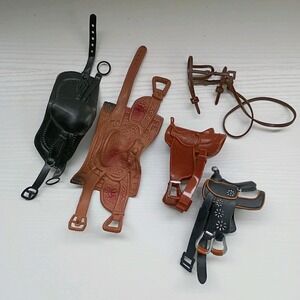 Mixed Lot Toy Horse Saddle Harness Accessories Barbie Western Cowboy Doll Mini